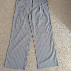 Urban Outfitters Light Gray Striped Trousers